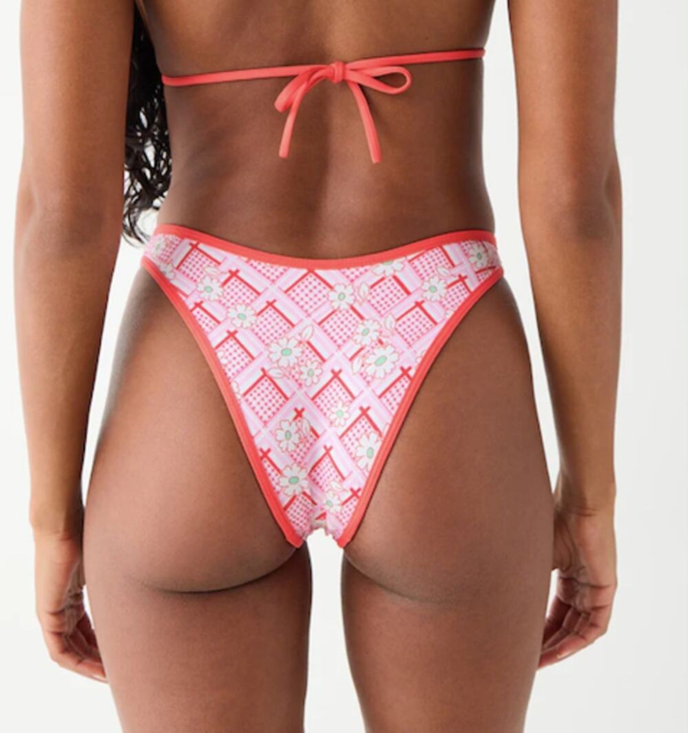 Frankies Bikinis Dove Classic Floral Bikini Swimsuit Bottom Red Rover Size XS